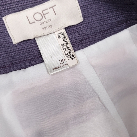 Loft Purple Pink Cream Bold Stripe Skirt Sz 2p - Picture 3 of 8